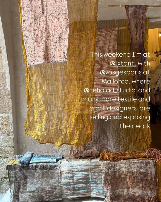 This weekend and the Upcoming days I’m in Mallorca at @_xtant_ with @vosgesparis .

The exhibition moved me deeply. It wasn’t just emotionally touching, but also creatively very inspiring. I found myself profoundly affected in the most positive way - the experience resonated with me on multiple levels and left me feeling both moved and enriched.”

I quote from the XTANT website: 

“ What is XTANT?
currently or actually existing
still existing: not destroyed or lost 
XTANT is a tabula rasa, a white canvas, a fresh piece of paper.
…To bring a new vision and content to a very old trade: heritage textiles.
Textiles are language. In the past humans used warp and weft before words existed.  Threads were used to express individuality, status, beliefs, communities and above all, diversity.
This language was completely hijacked as a result of the industrial revolution. As the late Antonio Pasquali reminded us, “the ability to communicate is inherent to the formation of society. And so, any modification or control of communications leads to a modification or control of society itself.”
Hence, we propose taking back control of the language: Recuperating the language of textiles. “

Stay tuned as I will post more soon. Also see the highlights Xtants 25.

Enjoy!
#textile #xtant #mallorca #craft